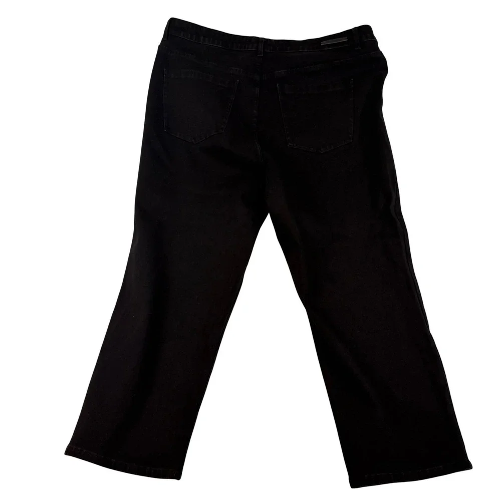 Soft Surroundings Black Straight Leg Denim Jeans Plus Size 18 Stretch 1253